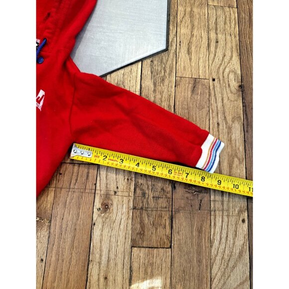 Vintage JOG TOG Zip uo hoodie sweatshirt red rainbow cuff drawstring infant 6-9M - Picture 5 of 6